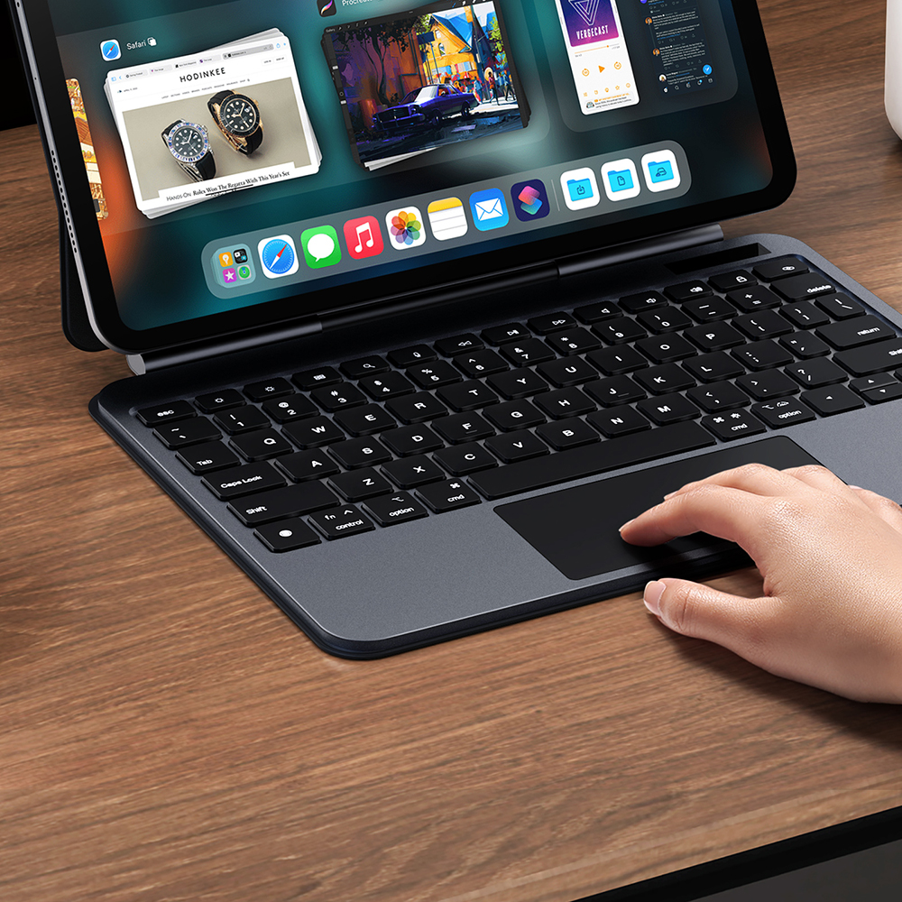 Etui z klawiaturą Bluetooth Dux Ducis (MK Pro Series) do iPad Air 11" 6 gen. 2024, iPad Air 10.9" 4/5, iPad Pro 11 2022/2021/2020, białe